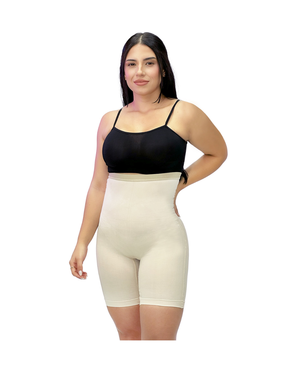 Short tejido moldeador hasta la rodilla